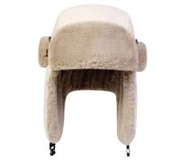 UBOHUZ Bonnet Unisexe en Velours côtelé uni avec Cache-Oreilles, idéal for l'hiver, Le Ski et Les activités de Neige extérieur pour Chasse(Beige)