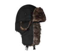 UBOHUZ Bonnet Unisexe Homme/Femme Style Trappeur, Chaud, avec Cache-Oreilles, idéal for l'hiver et Le Ski. en Fausse Fourrure Unie pour Chasse(Black)