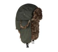UBOHUZ Bonnet Unisexe Homme/Femme Style Trappeur, Chaud, avec Cache-Oreilles, idéal for l'hiver et Le Ski. en Fausse Fourrure Unie pour Chasse(Green)