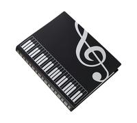 UBOHUZ Dossier d'orgue A4 Noir et Blanc, 2 pièces, Dossier Multicouche de Bureau, Sac Rangement en Papier pour Documents, Certificats(Black)