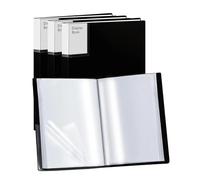 UBOHUZ Dossiers de Portefeuille Noirs 4 pièces avec Pochettes en Plastique, 9x12 Pouces, 30 Poches for l'affichage d'œuvres d'art pour Documents, Certificats