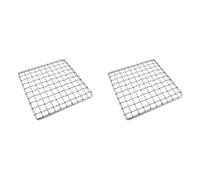 UBOHUZ Grille de Camping en Maille carrée et Ronde, Filet Cuisson au feu, Pique-Nique Plein air, Barbecue, Pot, Support à Bois Chauffage pour Barbecue(2PCS Square S)