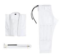 UBOHUZ Jiu Jitsu Gi Costume for hommes BJJ femmes Grappling pré-rétréci évacuant la transpiration lavable en machine léger - avec ceinture Pour Adultes(White,A2)