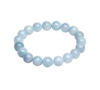 UBOHUZ Lot de 2 bracelets extensibles en perles de calcédoine bleu clair for femmes et hommes, bracelets artisanaux for filles, amoureux, cadeau porte-bonheur 6/8/10/12 mm Pour Femmes(6mm)
