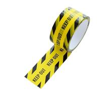 UBOHUZ Lot de 2 rouleaux ruban adhésif d'avertissement danger, 48 mm x 25 m, for la sécurité au travail, autocollant for centre commercial pour Intérieur(Yellow 4)