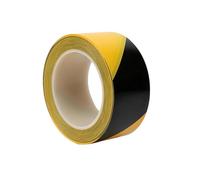 UBOHUZ Lot de 2 rouleaux ruban adhésif sécurité 48 mm x 15 m for avertissement danger, idéal for les avertissements, la distanciation sociale, entrepôts, gymnases pour Intérieur(Black Yellow)