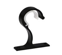 UBOHUZ Lot de 4 Supports for tringles à Rideaux, Crochets Suspension, Pinces Fixation Barre transversale, muraux, Rails Rangement, Support la Maison pour Tringles(Black)