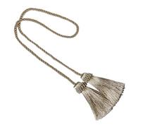 UBOHUZ Lot de 6 embrasses de Rideaux à Franges Faites à la Main, avec Boules suspendues, avec Boucle et Ruban adhésif pour Rideaux(Beige)