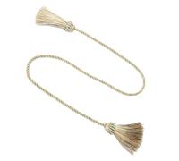 UBOHUZ Lot de 6 embrasses de Rideaux à Franges Faites à la Main, avec Boules suspendues, avec Boucle et Ruban adhésif pour Rideaux(Mix Blue)