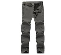 UBOHUZ Pantalon de randonnée for Camping d'hiver, Voyage, Slim, Soft Shell, Chaud, imperméable, Polaire, Coupe-Vent, for Ski et Trekking pour La RandonnéE, La PêChe, Le Ski, Le Camping(Grey,S)