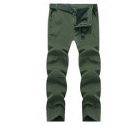 UBOHUZ Pantalon de randonnée for Camping d'hiver, Voyage, Slim, Soft Shell, Chaud, imperméable, Polaire, Coupe-Vent, for Ski et Trekking pour La RandonnéE, La PêChe, Le Ski, Le Camping(Green,M)