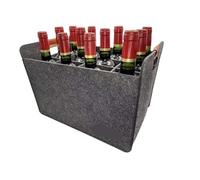 UBOHUZ Portable Felt Wine Storage Box Reusable Glass Bottle Organizer for Kitchen Foldable Travel Picnic Bag pour Bière, Champagne(Gray)
