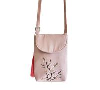 UBOHUZ Sac de téléphone brodé for voyage à bandoulière for femme Petit sac Sacs brodés vintage Pour Femme(Pink)