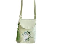 UBOHUZ Sac de téléphone brodé for voyage à bandoulière for femme Petit sac Sacs brodés vintage Pour Femme(Green)