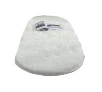 UBOHUZ Tapis Ovale en Peluche Douce et Soyeuse, décoration de Maison, Salon, canapé, Table Basse, Tapis Sol, Chambre à Coucher, Coussin Balcon pour Chambre & Salon(White,160x230CM(63x90in))