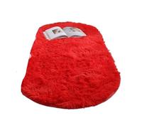 UBOHUZ Tapis Ovale en Peluche Douce et Soyeuse, décoration de Maison, Salon, canapé, Table Basse, Tapis Sol, Chambre à Coucher, Coussin Balcon pour Chambre & Salon(Red,160x230CM(63x90in))