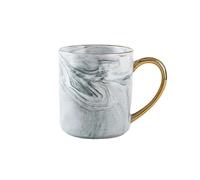 UBOHUZ Tasse en céramique à bord doré de 400ml, 1/2 pièces, tasse à café, for Couple, anniversaire, petit déjeuner, farine d'avoine, tasse à thé, lait pour d'anniversaire(Grey Only cup)