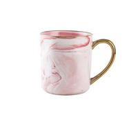 UBOHUZ Tasse en céramique à bord doré de 400ml, 1/2 pièces, tasse à café, for Couple, anniversaire, petit déjeuner, farine d'avoine, tasse à thé, lait pour d'anniversaire(Pink Only cup)