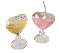 UBOHUZ Tasse en verre en forme de cœur d'amour, 2 pièces, for Couple, for Cocktail, thé, bière, lait, café pour d'anniversaire
