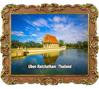 Ubon Ratchathani Thaïlande Aimant de réfrigérateur souvenir de voyage 3D Décoration artisanale Collection