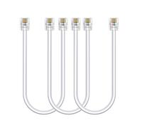 Ubramac 3Pack Phone Telephone Extension Cord 1FT Cable Line with Standard RJ11 6P4C Plugs for Landline Phone and Fax (1FT, Black)