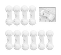 UBRAVE 10 Pièces Bloque Porte Bébé, Verrou De Porte Pour Tiroir, Bloque Porte Bébé Placard,Ruban Adhésif Puissant, Sans Perçage, Durable, Blanc, Pour Placards, Porte, Fenêtre, Tiroirs, Toilettes