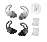UBRAVE 2 Paires Bouchons Doreilles Anti Bruit, Bouchon d'Oreille Pour Dormir,Confortables, Réutilisables, Pour Dormir, Voyager Réduction Du Bruit, Protection Auditive, Natation,Étanche -Noir, Gris