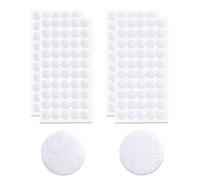 UBRAVE 20 MM Scratch Autocollant Rond, 100 Paires Crochet et Boucle Adhésifs, Scratch Autocollant Double Face Pastilles, pour le Matériel d'apprentissage Scolaire et l'usage Domestique (Blanc)