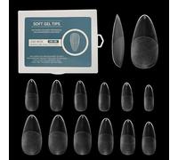 UBRAVE 240 Pièces /12 Tailles,Faux Ongles Court Amande,Capsule Americaine Ongle Amande,Américaine Ongles Capsules,Capsules Ongles Gel Couverture Complète,Pour Salons De Manucure Et Diy Nail Art