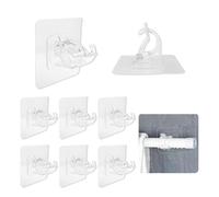 UBRAVE 8 Pièces Support Tringle Rideaux sans Percage, Supports De Tringle À Rideaux Auto-Adhésifs, Supports De Tringle Auto Adhésifs Transparent,pour Tringles À Rideaux, Barres À Serviettes