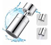 UBRAVE Aérateur de Robinet, 360° Pivotant Robinet Cuisine FM22, 2 Modes Tête Douchette Evier Cuisine, à économie d'eau Robinet Filtre Régulateur Spray Tête Buse pour Cuisine Salle de Bains,Argenté