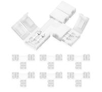 UBRAVE Connecteur Ruban LED,Lot de 6 Connecteurs en Forme de T,LED Connecteur Rapides de Bande à 2 Broches pour Strip LED SMD 3528/2835 RGB imperméable, Non-imperméable de 8mm de Large,Soudage Gratuit