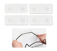 UBRAVE Crochet Adhesif Mural, Lot de 4 crochets adhésifs de rechange pour étagère de douche 5kg, Crochet Adhésif Transparents pour les Panier, Porte-savon, Chariot de Douche D'angle de Salle de Bain
