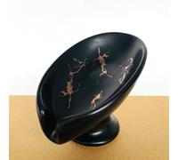 UBRAVE Porte-Savons, Boîte à Savon en céramique, Porte-Savon de Salle de Bain, Porte-Savons avec Drain, Nettoyage Facile SéChage Rapide sans Percage, pour Salle de Bain, Lot de 1 Noir