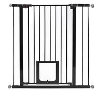 UBRAVOO Barrière de sécurité pour Portes et escaliers, montée sous Pression, sans perçage,Porte en métal à Fermeture Automatique pour Enfants et Animaux de Compagnie (Noir-D, 76-97cm)