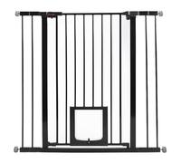 UBRAVOO Barrière de sécurité pour Portes et escaliers, montée sous Pression, sans perçage,Porte en métal à Fermeture Automatique pour Enfants et Animaux de Compagnie (Noir-D, 76-104cm)