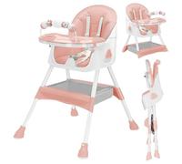 UBRAVOO Chaise Haute 3 en 1 Pour Bébé, chaise haute pliable et portable pour manger et jouer, chaise haute convertible avec assiette à dîner double couche et support à jouets