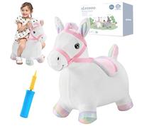 UBRAVOO Cheval sauteur en peluche, gonflable, jouet rebondissant, cadeau d'anniversaire pour bébé de 18 mois à 4 ans, poney arc-en-ciel