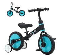 UBRAVOO Fit 'n Joy Vélo d'entraînement pour Tout-Petits débutants, 4 en 1 Draisienne Enfants avec des Options de pédales et de Roues d'entraînement, Trike to Bike Draisienne Evolutive pour Bébé (Bleu)