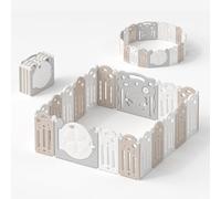 UBRAVOO Grand parc pour bébés et tout-petits, parc pliable pour bébé, centre d'activités pour enfants, cour de jeu de sécurité, maison, intérieur et extérieur (18 Panneaux,Gris Blanc)