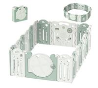 UBRAVOO Grand parc pour bébés et tout-petits, parc pliable pour bébé, centre d'activités pour enfants, cour de jeu de sécurité, maison, intérieur et extérieur (18 Panneaux,Vert Van Gogh)