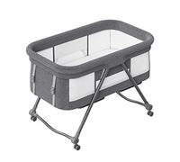 UBRAVOO Lit de Voyage Bebe, Lit Bebe avec Matelas et Roues, Berceau de Chevet | Berceau à Bascule Transformable, Bravo Basic-Gris