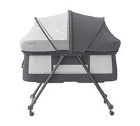 UBRAVOO Lit de Voyage Bebe, Lit Bebe avec Matelas I Roues I Sac de Voyage I Moustiquaire, Berceau de Chevet | Berceau à Bascule Transformable, Bravo Pro, Gris