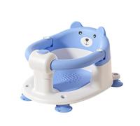 UBRAVOO Siège de Bain Bébé Ourson, 4 Ventouses Antidérapantes, pour Bébés dès 6 Mois, Blanc (Bleu)