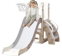 UBRAVOO Toboggan pour Enfants, Toboggan Extra Long pour Tout-Petits avec Parc, Espace de Rangement et Marches Antidérapantes, Toboggan Autoportant pour Les Tout-Petits de 1 à 6 Mois-Petit