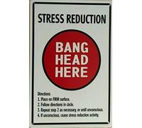 UBVJED Plaque en métal en aluminium - Bang Head HERE - 15,2 x 20,3 cm - Décontractée, amusante - Bureau, chambre, promotionnel