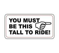 UBVJED Plaque en métal en aluminium - You Must Be This Tall to Ride - 15,2 x 20,3 cm - Panneau fantaisie pour parc d'attractions