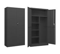 UBVNFGMK Armoire industrielle en acier avec 4 étagères, anthracite, 90 x 40 x 180 cm, armoire de rangement pour vêtements, balais, aspirateur, cannes à pêche, idéal pour le bureau ou la pièce