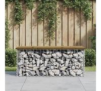 UBVNFGMK Banc de jardin Gabions 103 x 44 x 42 cm, banc extérieur en bois de pin imprégné sous pression, base en acier galvanisé, rempli de pierres et de gravier, banc compact pour jardin