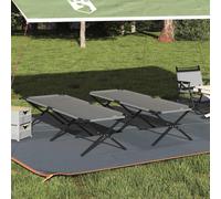 UBVNFGMK Lot de 2 lits de camping pliants gris 210 x 80 x 46 cm avec cadre en acier, lit de couchage pliable en tissu Oxford pour l'extérieur, design minimaliste pour un montage facile